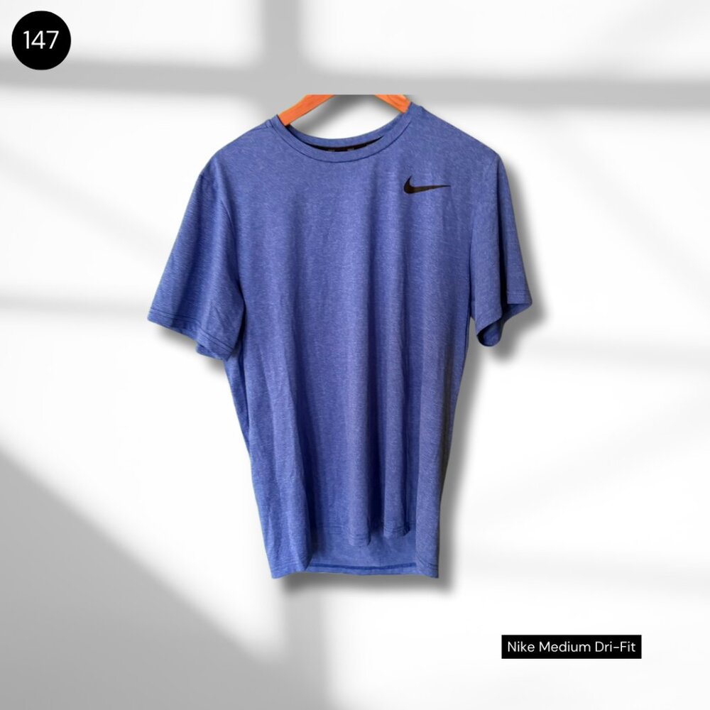 Nike Dri-FIT T-Shirt | Medium | Heathered Blue Athletic Top